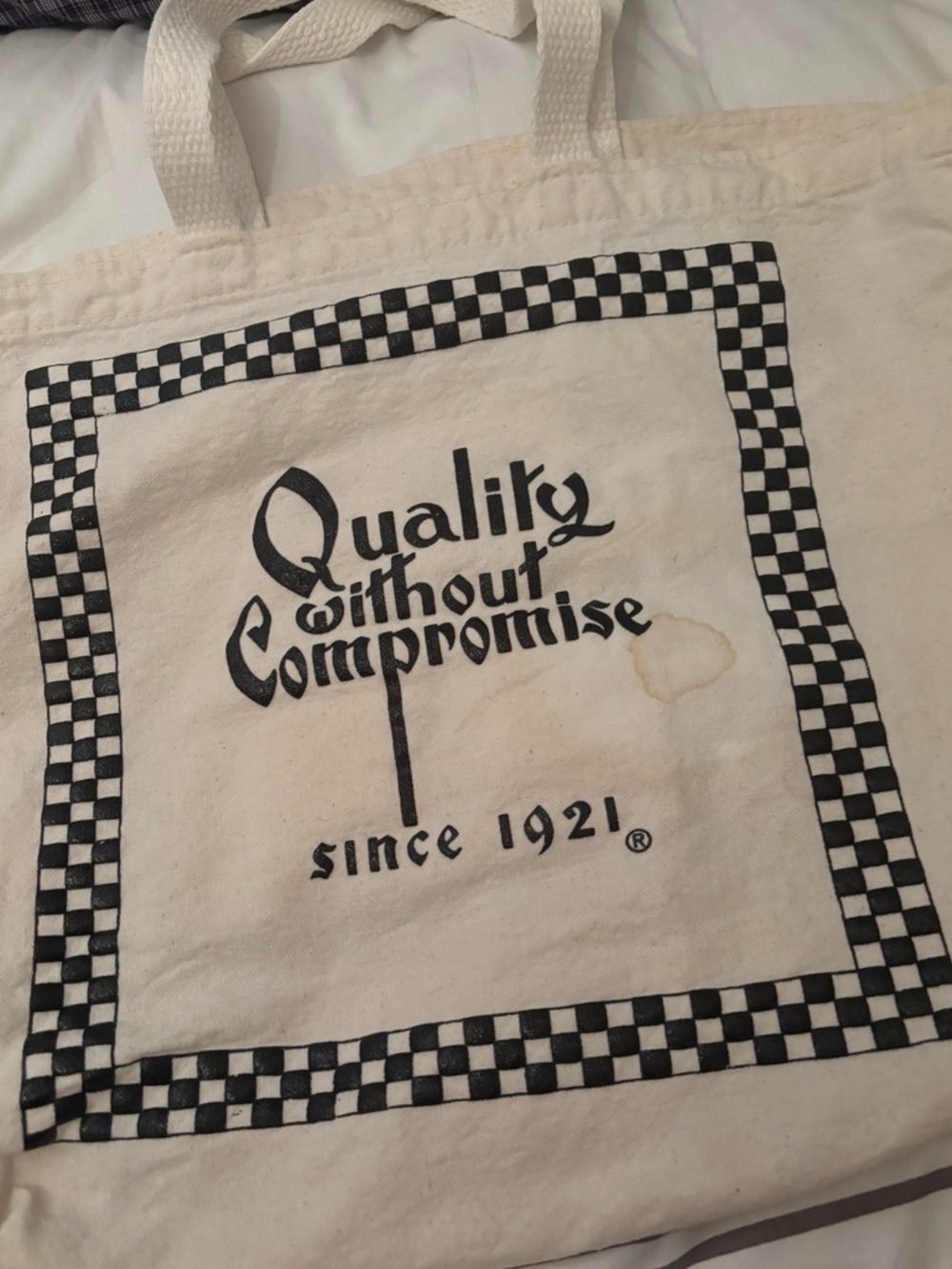 Vintage Cotton Canvas Sees Candies candy checkered tote bag - Picture 2 of 3